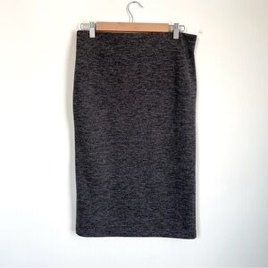LOFT knee length grey skirt